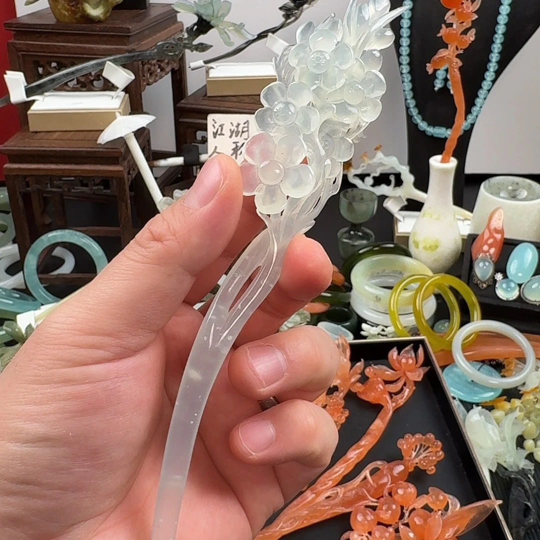 蛇纹石玉未镶嵌发饰