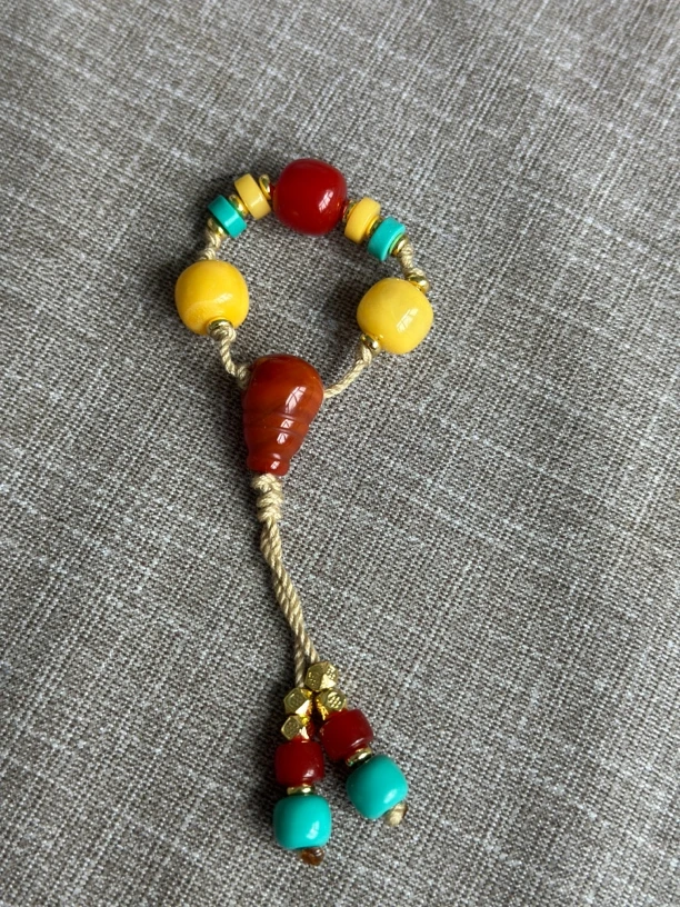 8-10天然蜜蜡老型腰珠玛瑙三通套（多样性发货）