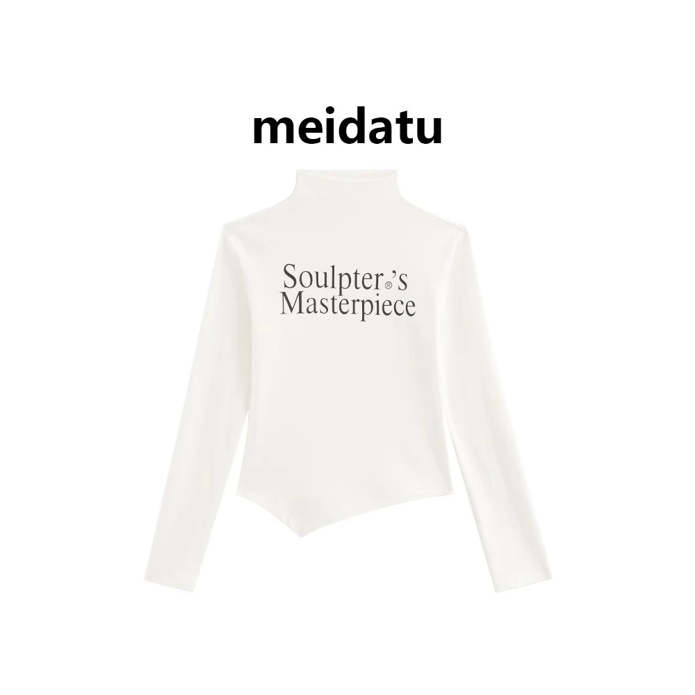 美哒兔（破价款）美式半高领修身不规则上衣（小个子版）CK2811-278Q