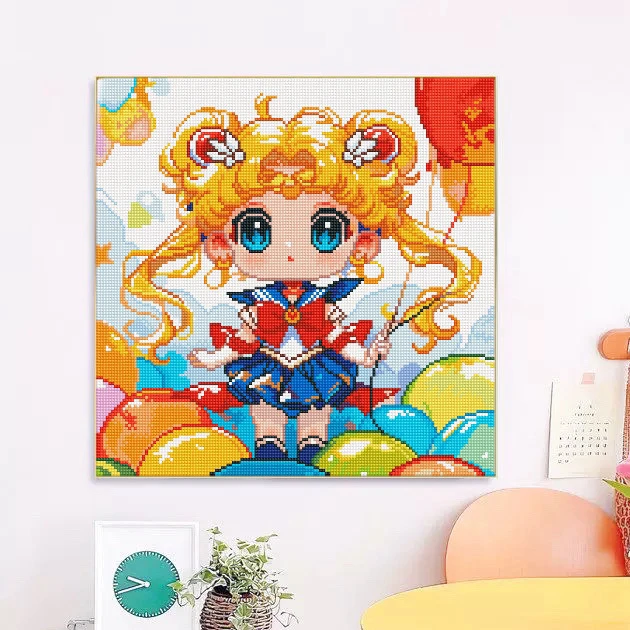 【艳儿定制】新疆长绒棉：萌版美少女十字绣大格四股