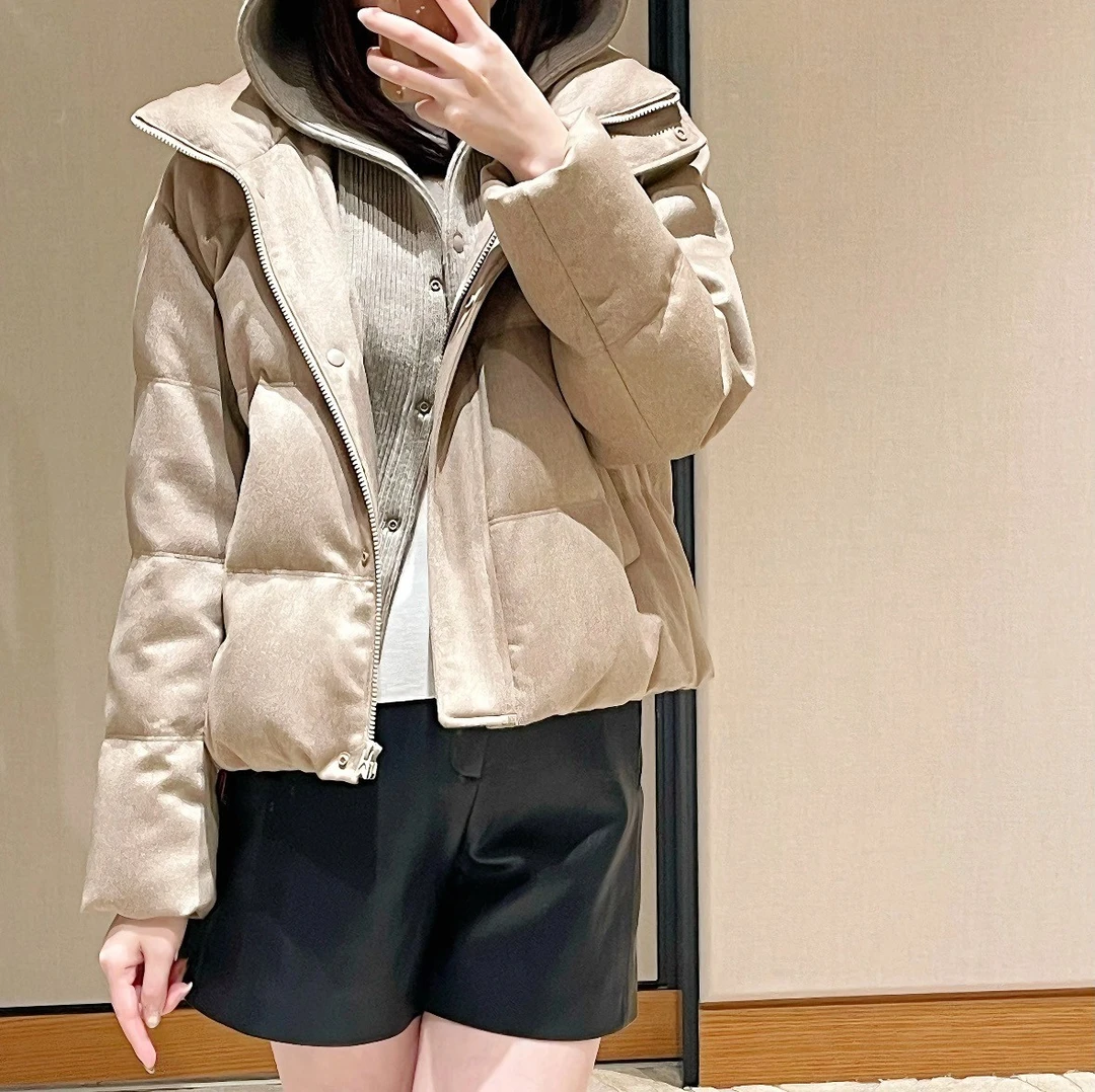 VIC-LP1002~~2025秋冬新款显瘦洋气燕麦色拉链外套