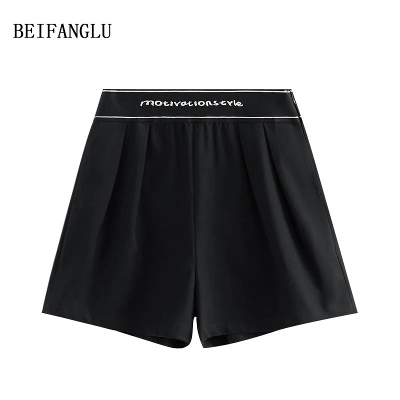 北方鹿 品簰设计款夏季松紧腰显瘦A字百搭休闲短裤25222