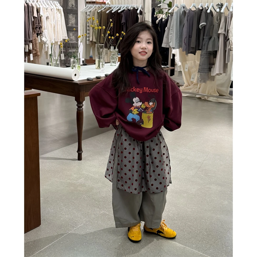 2025秋季女童韩版卡通卫衣套装儿童洋气时髦长袖上衣卫裤童装秋装