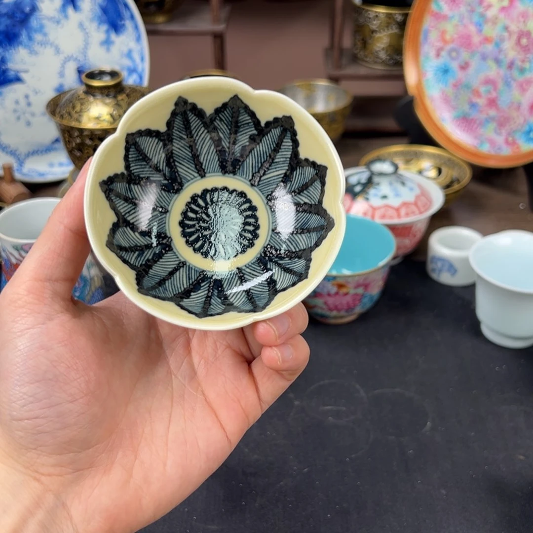 瓷片四***斋景德镇手工手绘陶瓷