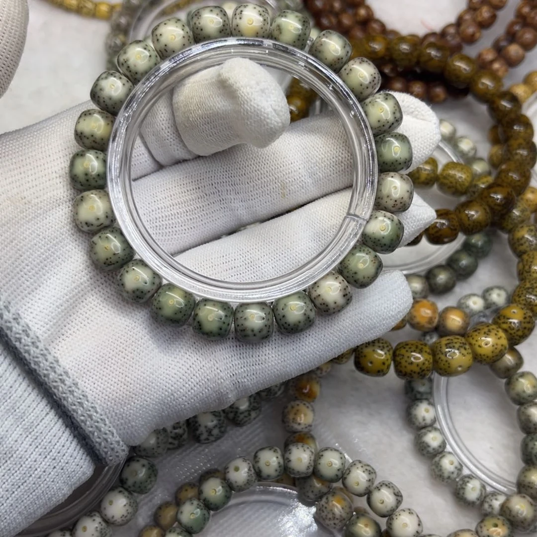 星月菩提手串王*祥糯冰月留白