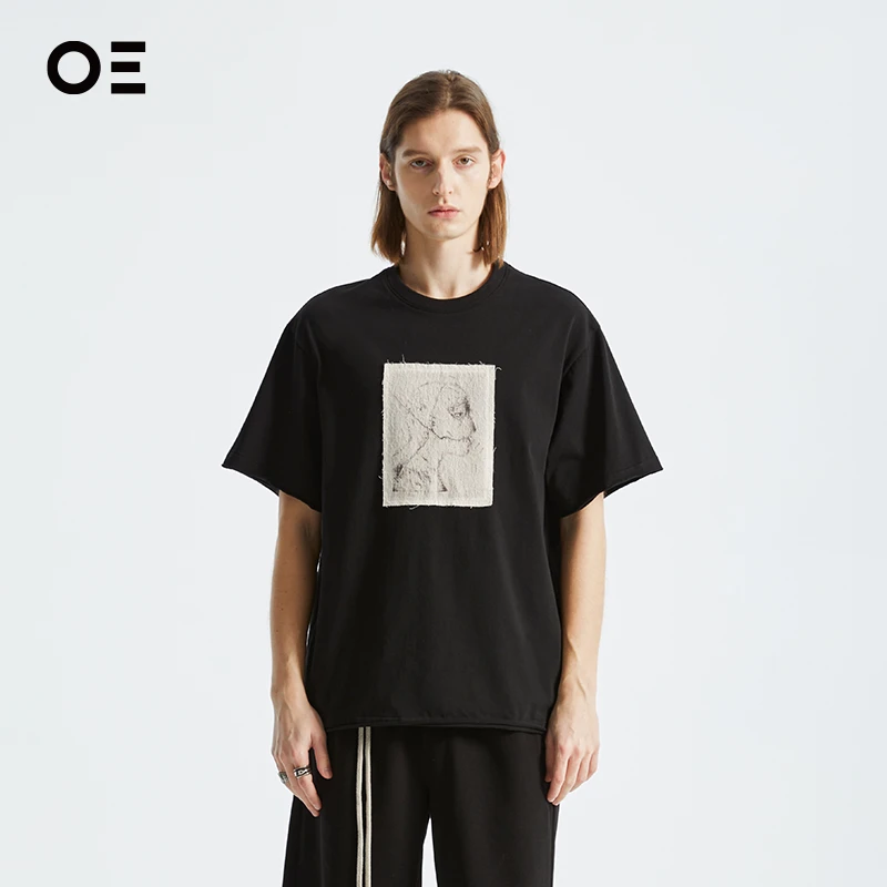 OrganicEmotion｜OE贴布数码印花暗黑复古圆领夏季短袖男t恤TH11