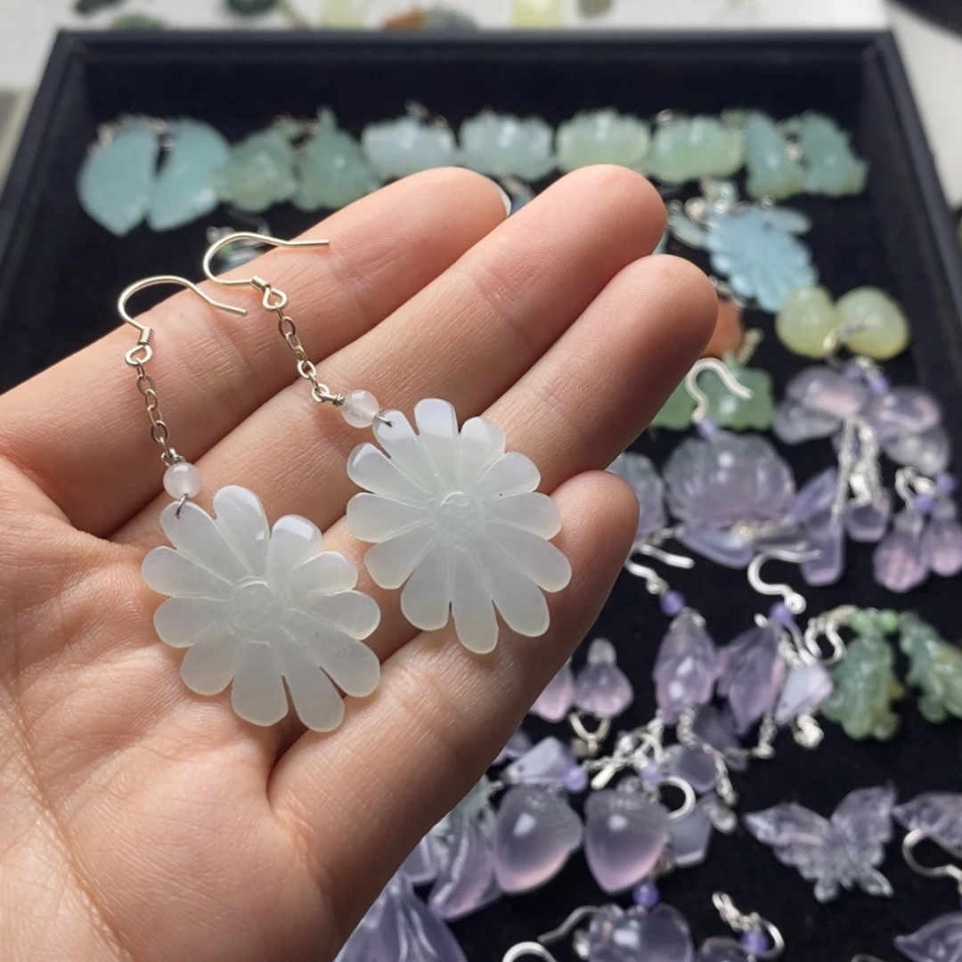 蛇纹石玉合金耳饰/颈饰