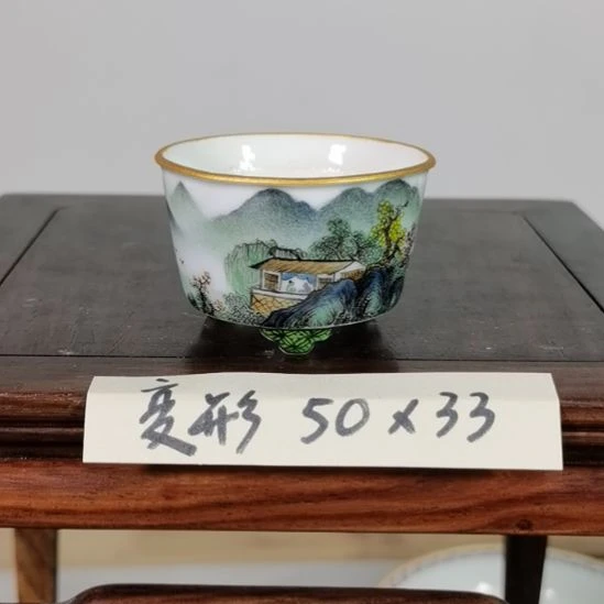 陶手工手绘大德堂釉盆