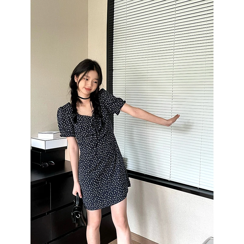 王少女YOKLASS 【清清】蕾丝边碎花连衣裙小个子短裙 L4887S22