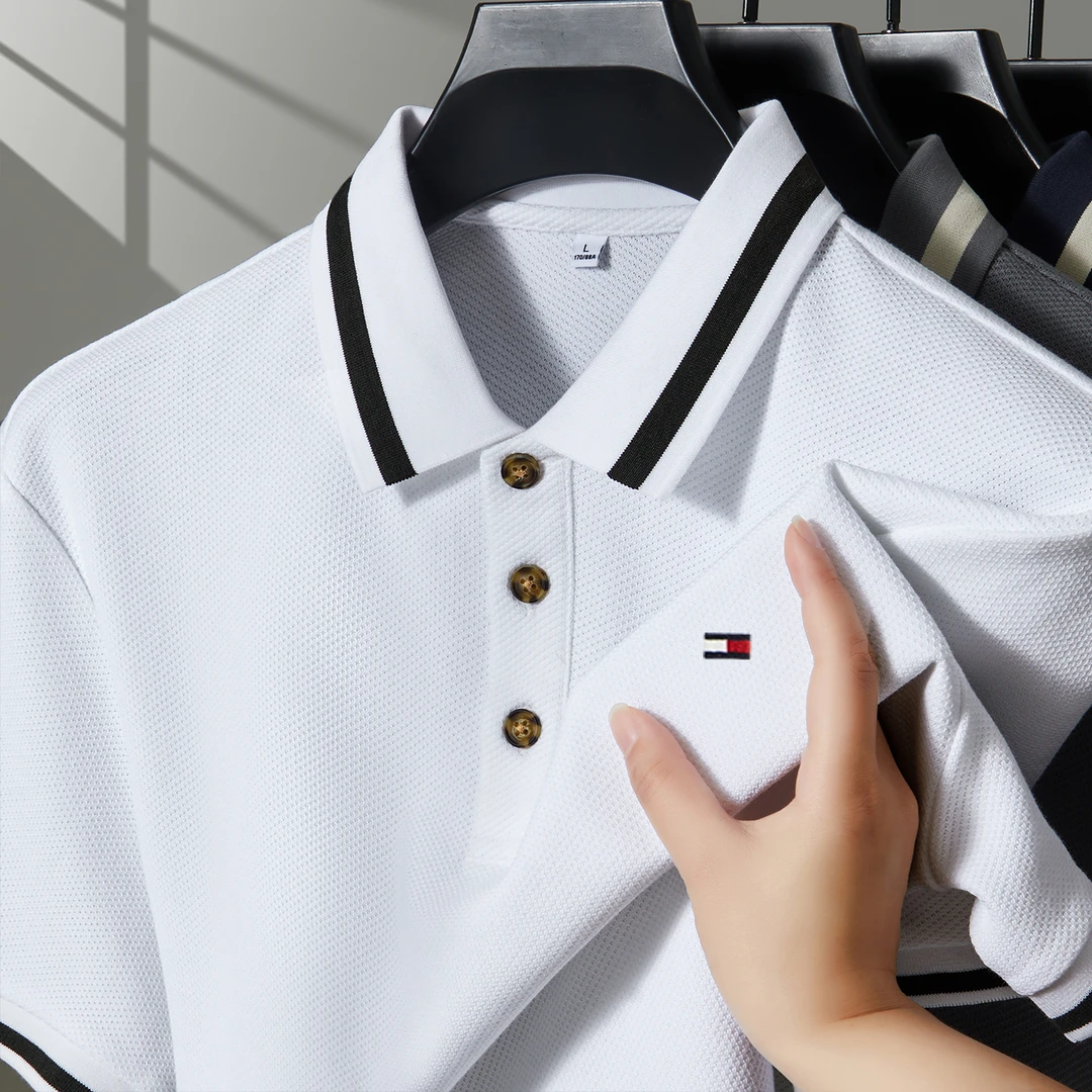 法帝卡尔克高端商务短袖休闲T恤男士经典纯色翻领纯棉POLO衫上衣