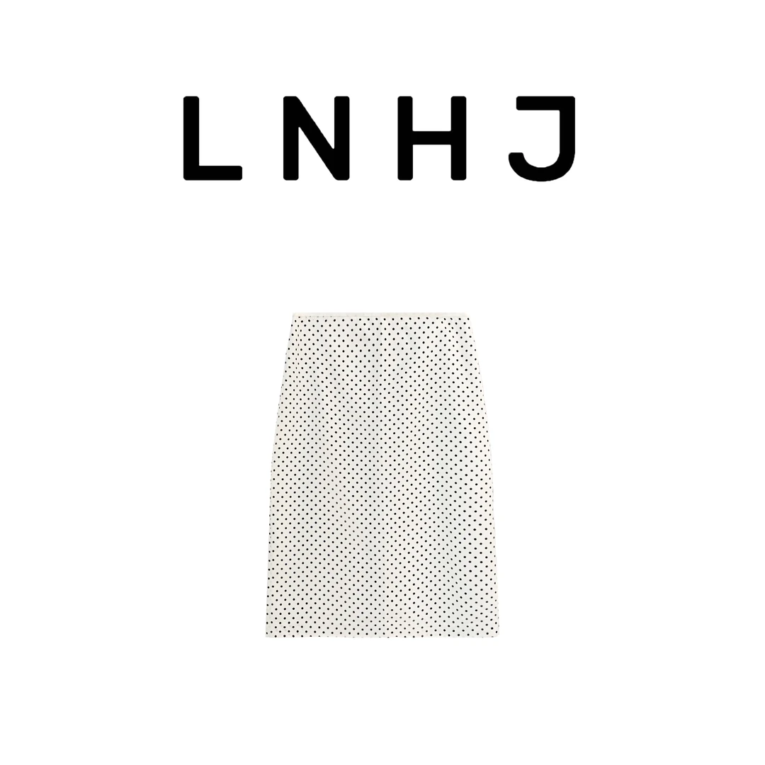 LNHJ【波尔卡】后开叉松紧腰波点半身裙（须冷水手洗）（有内衬）