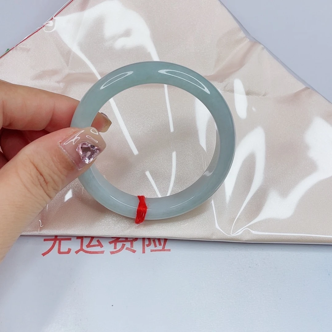 未镶嵌手镯翡翠咕**噜冰蓝手镯