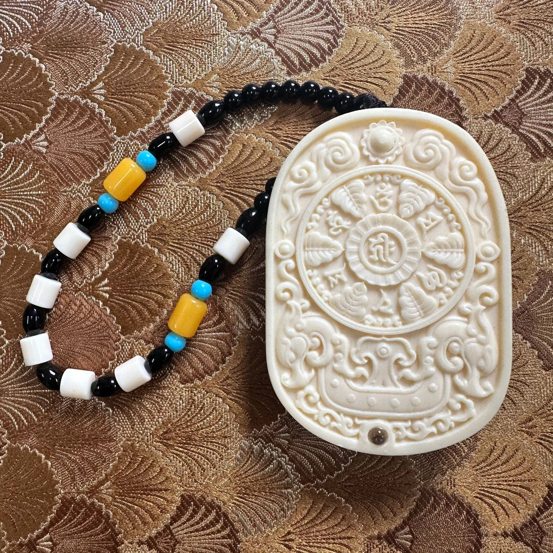 【 炎轩文趣斋】观音高端牙手把件