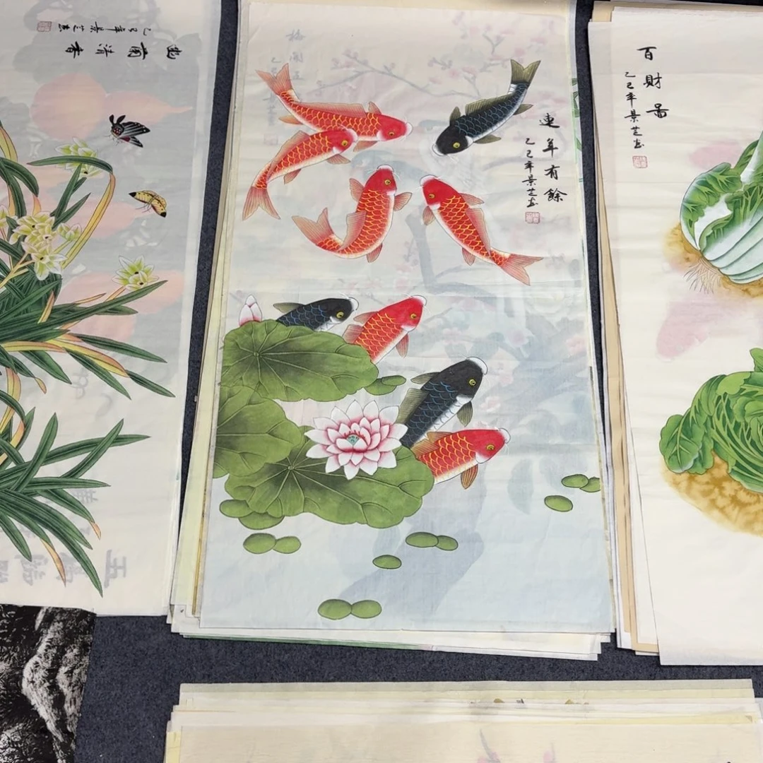 国画100×50工笔手绘画画画