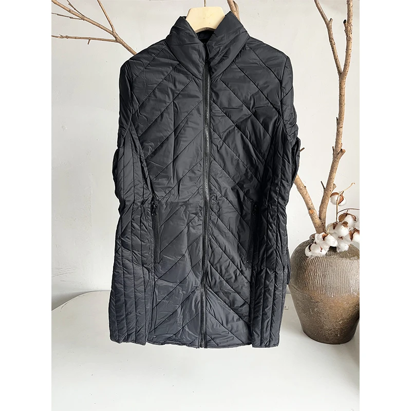 1409棉衣女款超轻黑色休闲拉链立领秋冬百搭棉服简约修身保暖