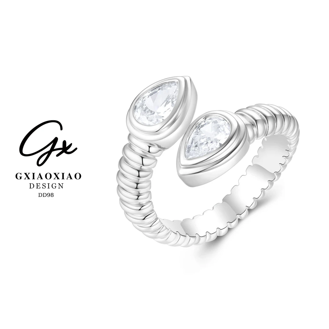 G XIAOXIAO 镀K金 轻奢气质时尚百搭蛇形戒指 DD98
