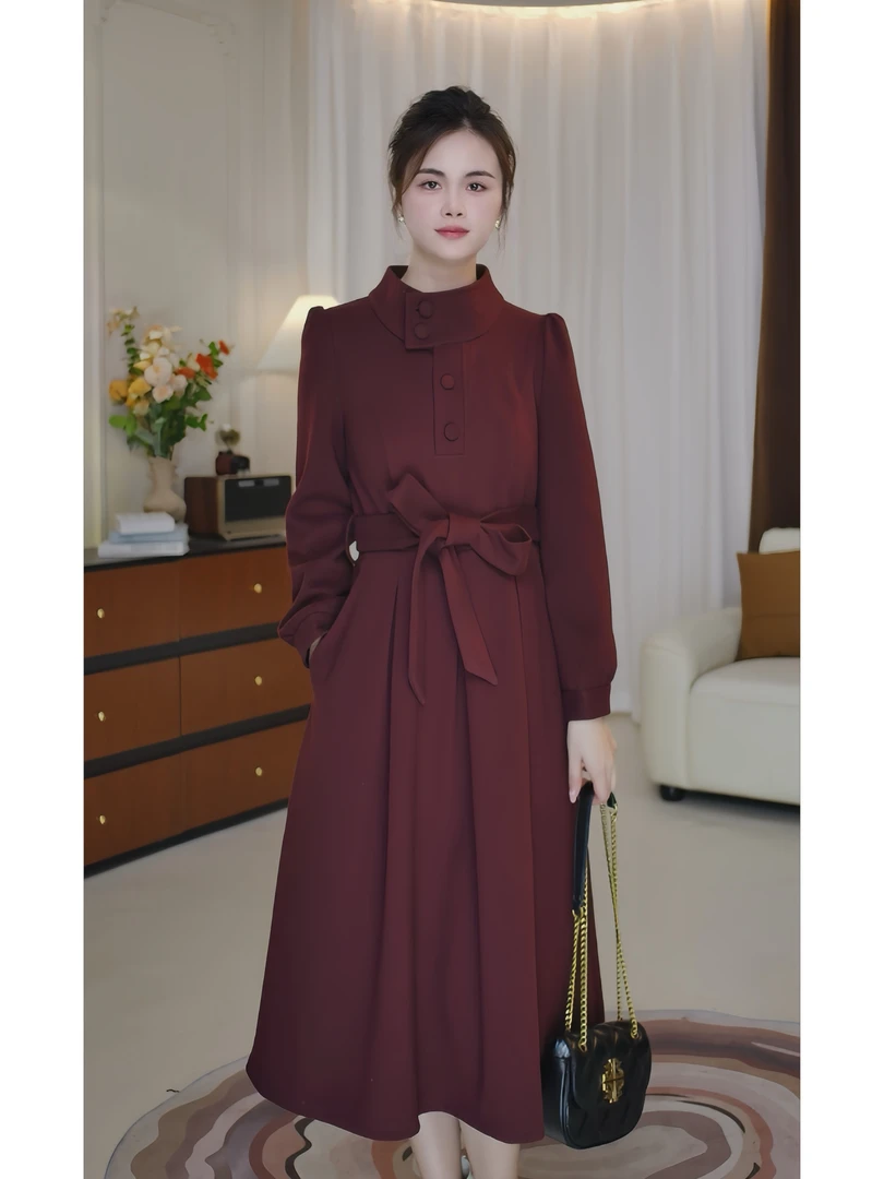 小个子秋季连衣裙长裙秋冬显瘦气质时尚休闲通勤连衣裙女装千金