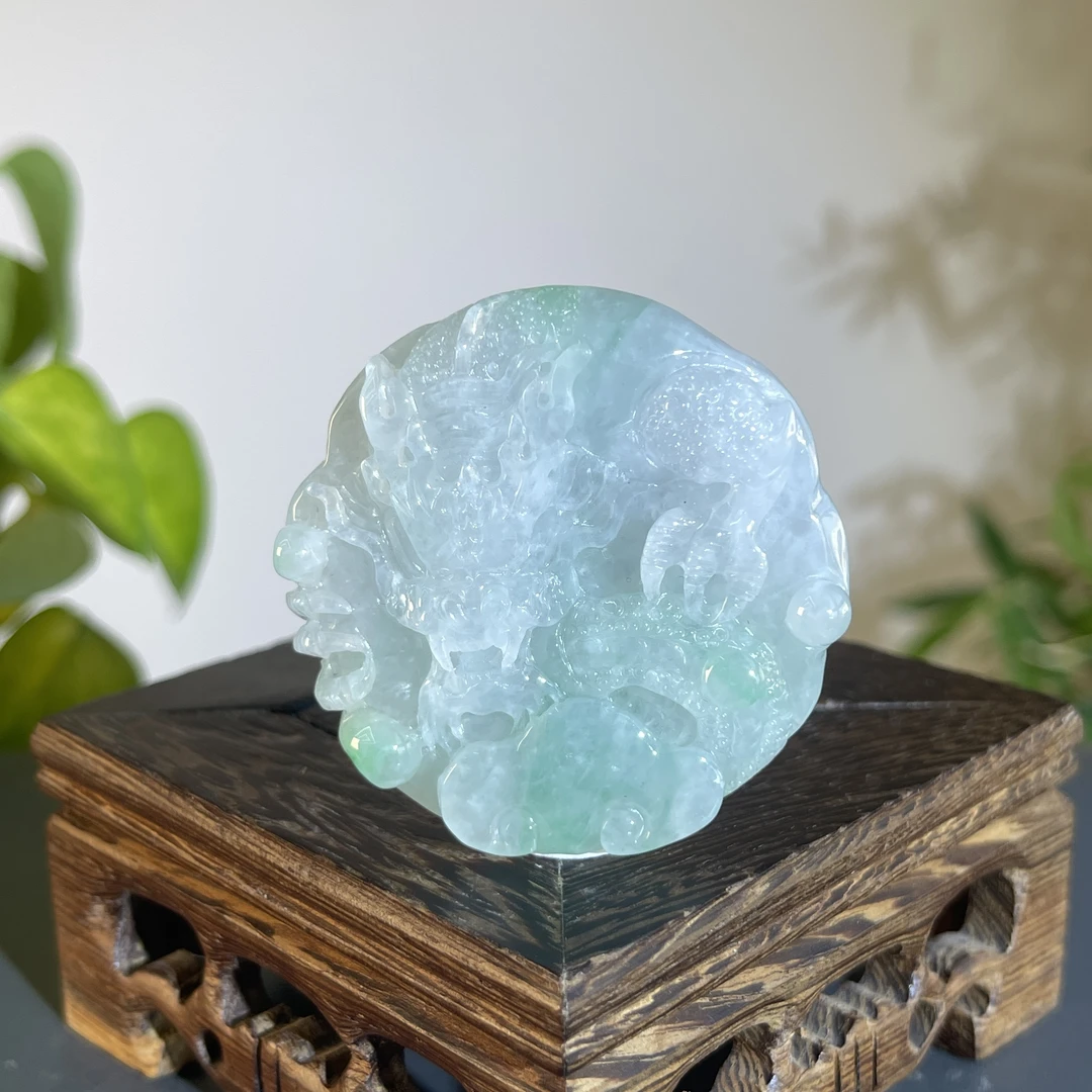 JXA16-64  天然缅甸A货翡翠 龙牌