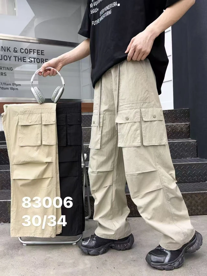 橙子家 3006#双口袋工装夏款九分直筒裤