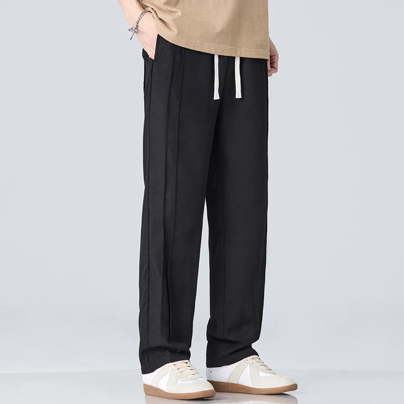 夏季薄款新款男士休闲裤直筒长裤百搭裤宽松潮流垂感透气冰凉商务