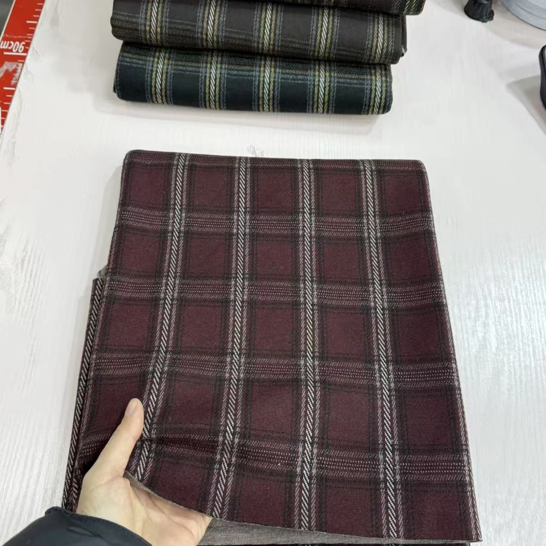 布料安哥拉红羊小绒格子1-1.1-1.2-1.5米多拍连裁