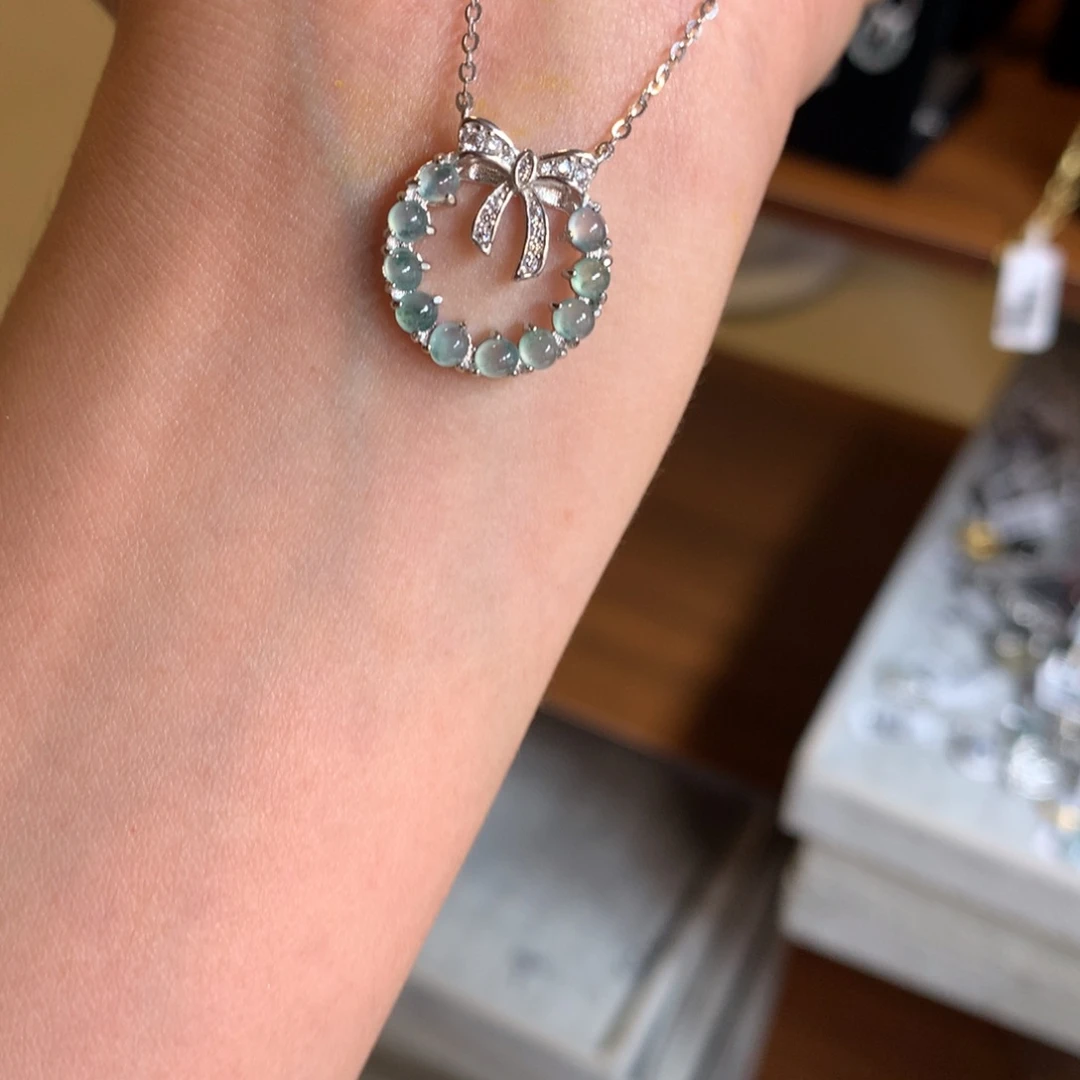 翡翠银S925镶嵌颈饰项链6