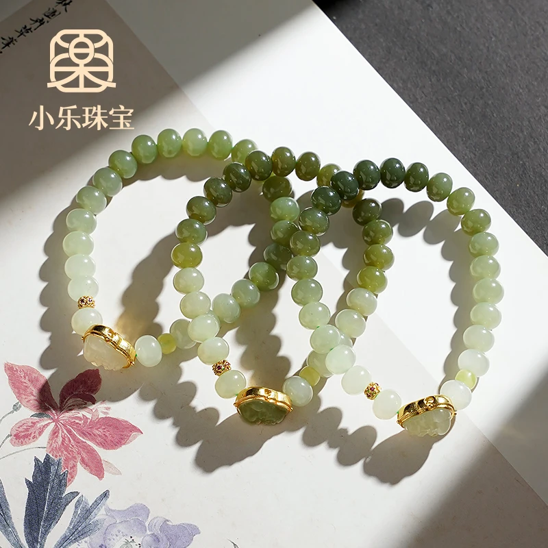 【基地直发】天然渐变和田玉佛公手链多样性发一-9935