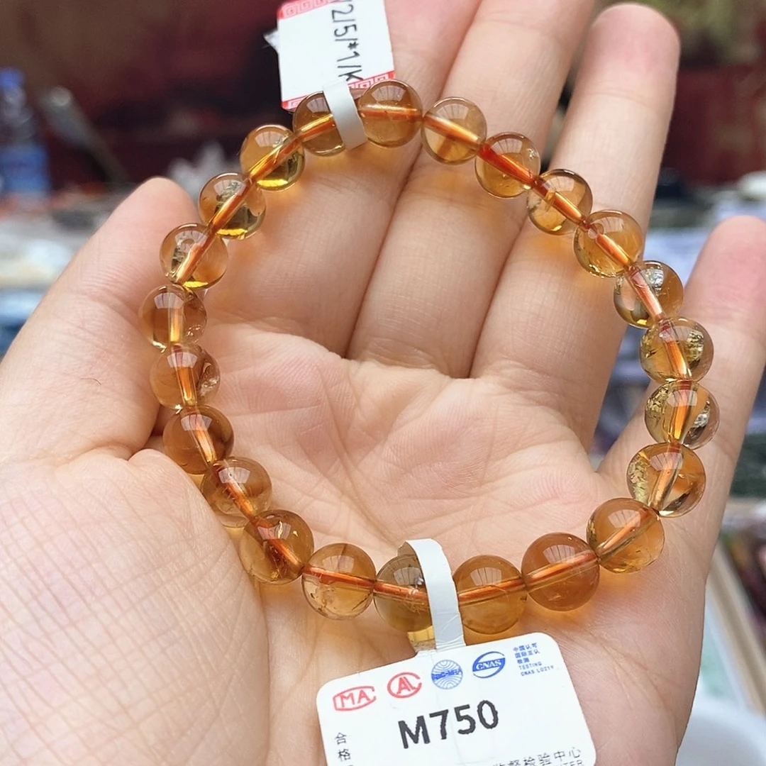 水晶手链未镶嵌M750 黄水晶 8m