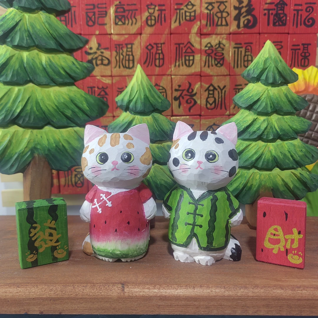 瓜瓜發财情侣猫丶一对加两个小麻将，样式以直播间为主