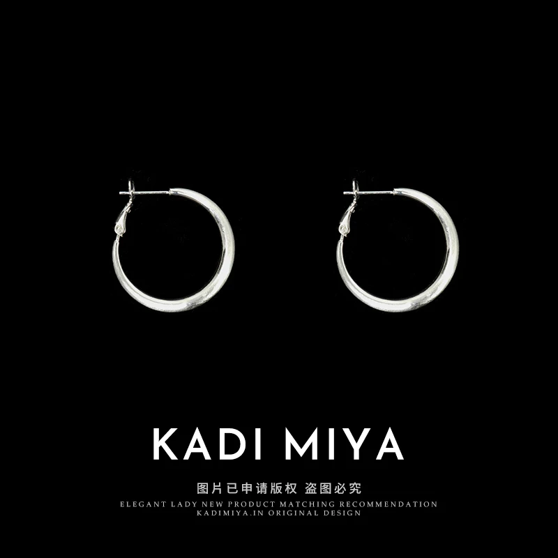 纯铜耳饰 KADIMIYA【莫尼卡】法式耳环圈圈耳饰高级感轻奢素圈耳钉