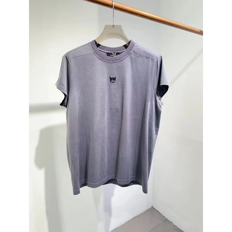 【极简小怪兽烫钻T恤】设计师款2025春夏新品女