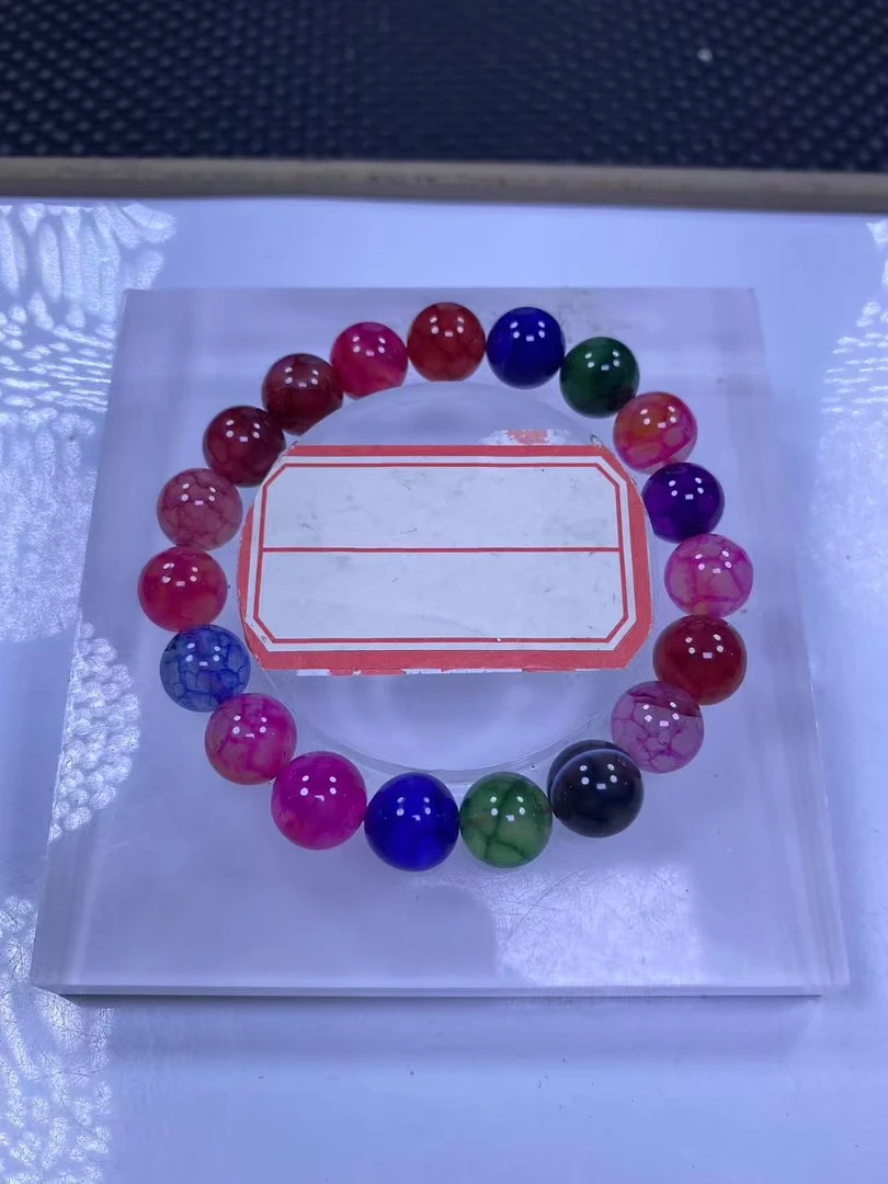 彩色玛瑙10mm手串发一条B83