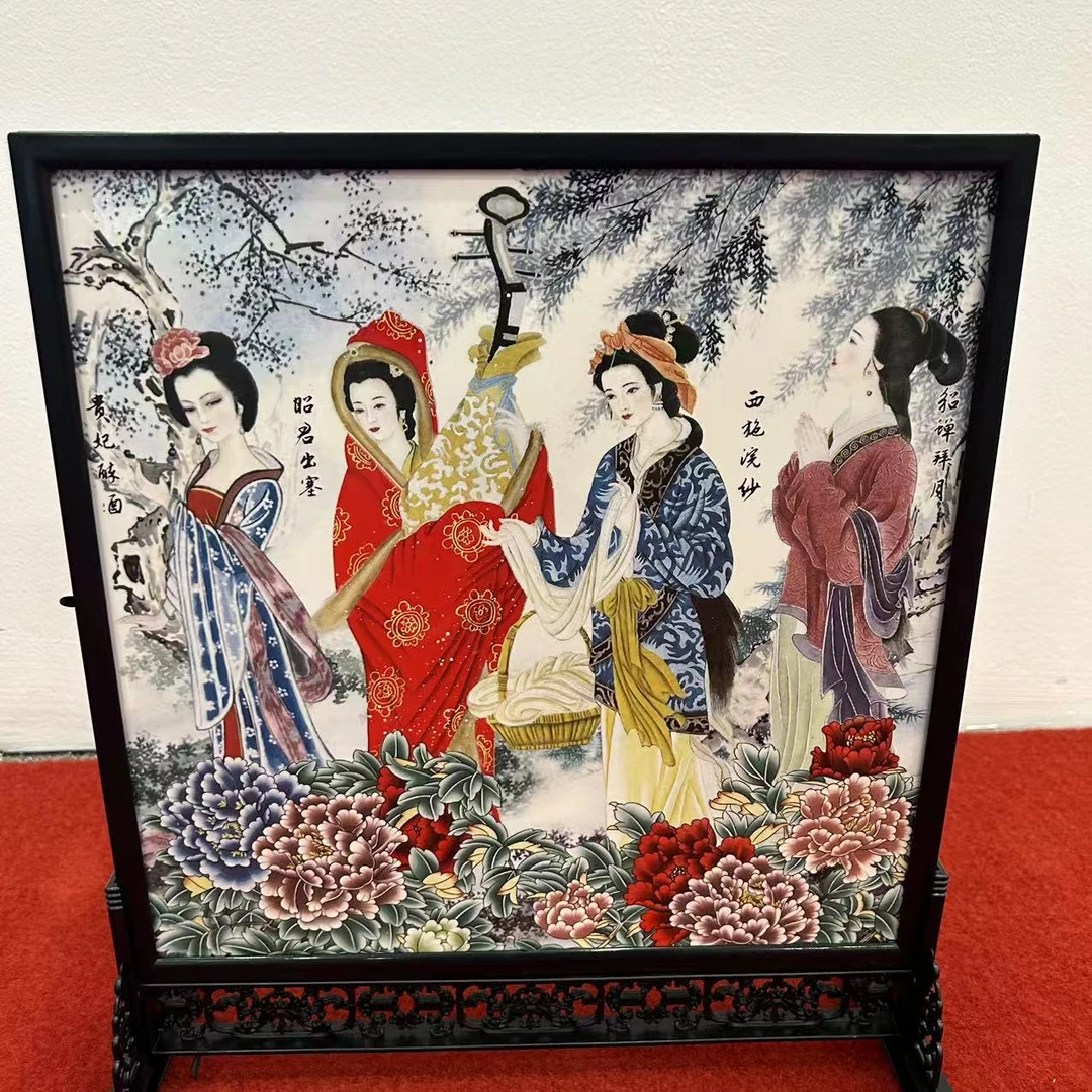 XG00115/美女瓷屏风