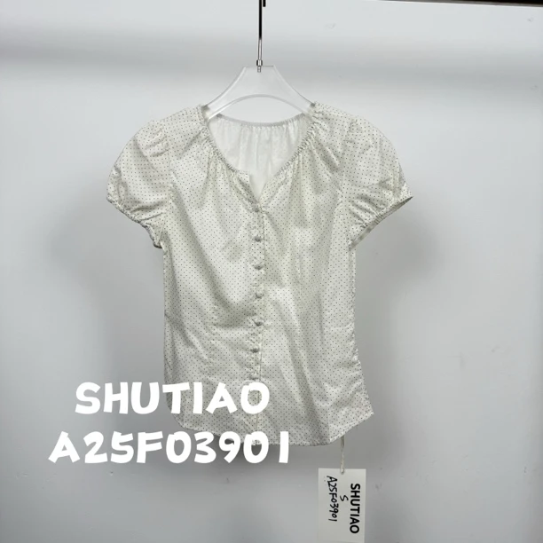 【SHUTIAO】2025夏季：新款小众设计款T恤A25F03901