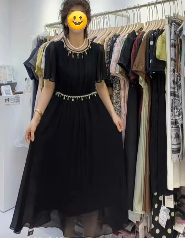 2527大码女装显瘦重工连衣裙