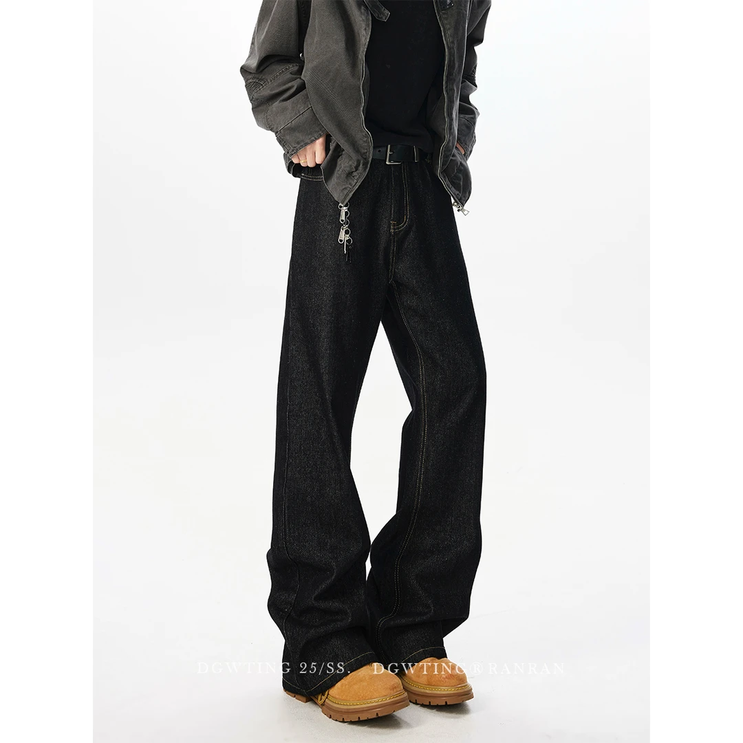 DGWTING丹宁原色牛仔裤男春秋美式复古通勤517微喇裤潮流直筒裤子