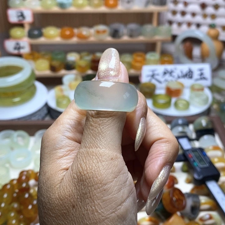 无****未镶嵌岫玉戒指岫玉精品指环内径 22.5
