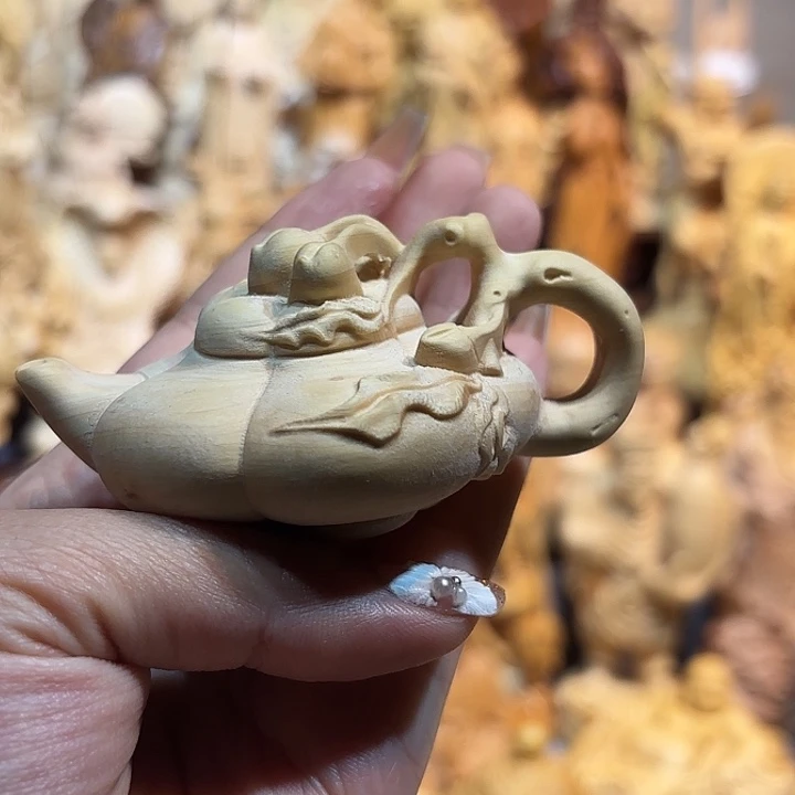 黄杨木黄杨木瑕疵把把壶