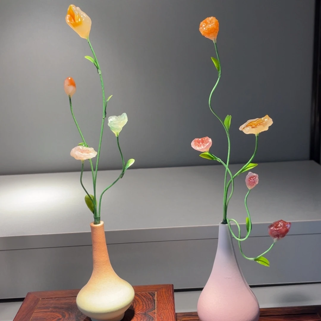 用***4石材阿拉善花花摆件