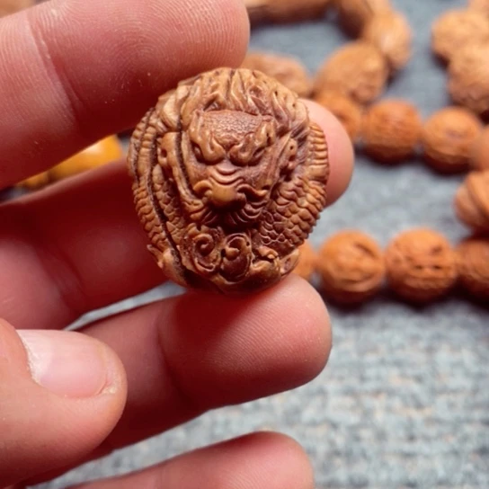 文玩核桃吊坠善*桃核龙三通