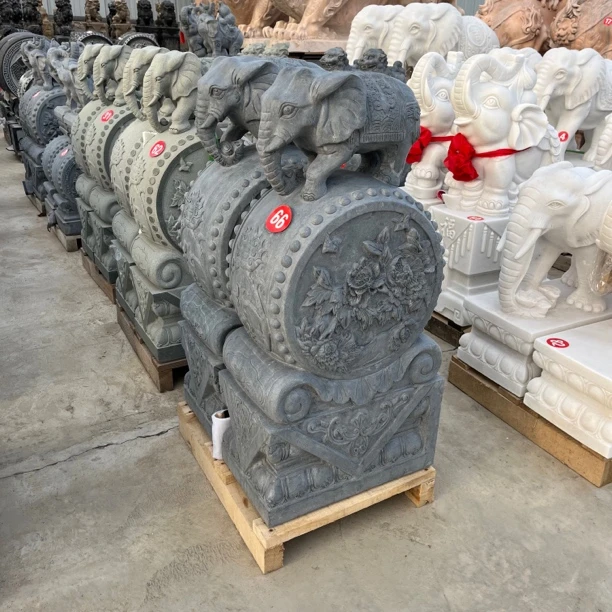 石雕门墩抱鼓石青石石材门口摆件庭院摆件小向石鼓门鼓石