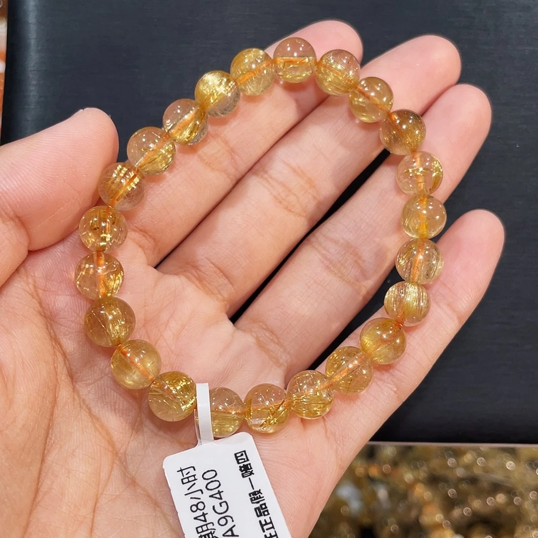 发晶手链未镶嵌发晶8mm