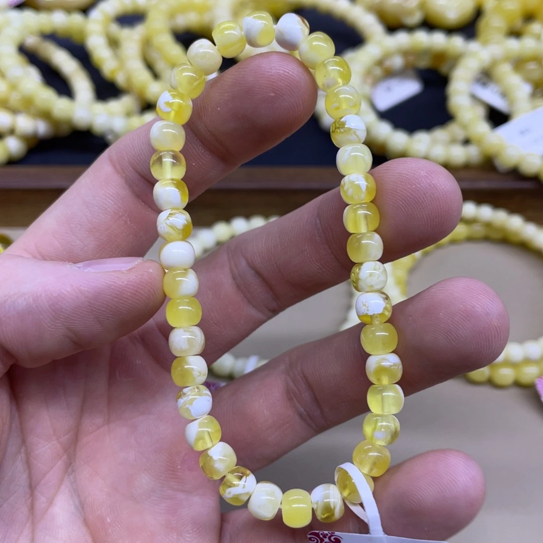琥珀未镶嵌手链精工老型手串