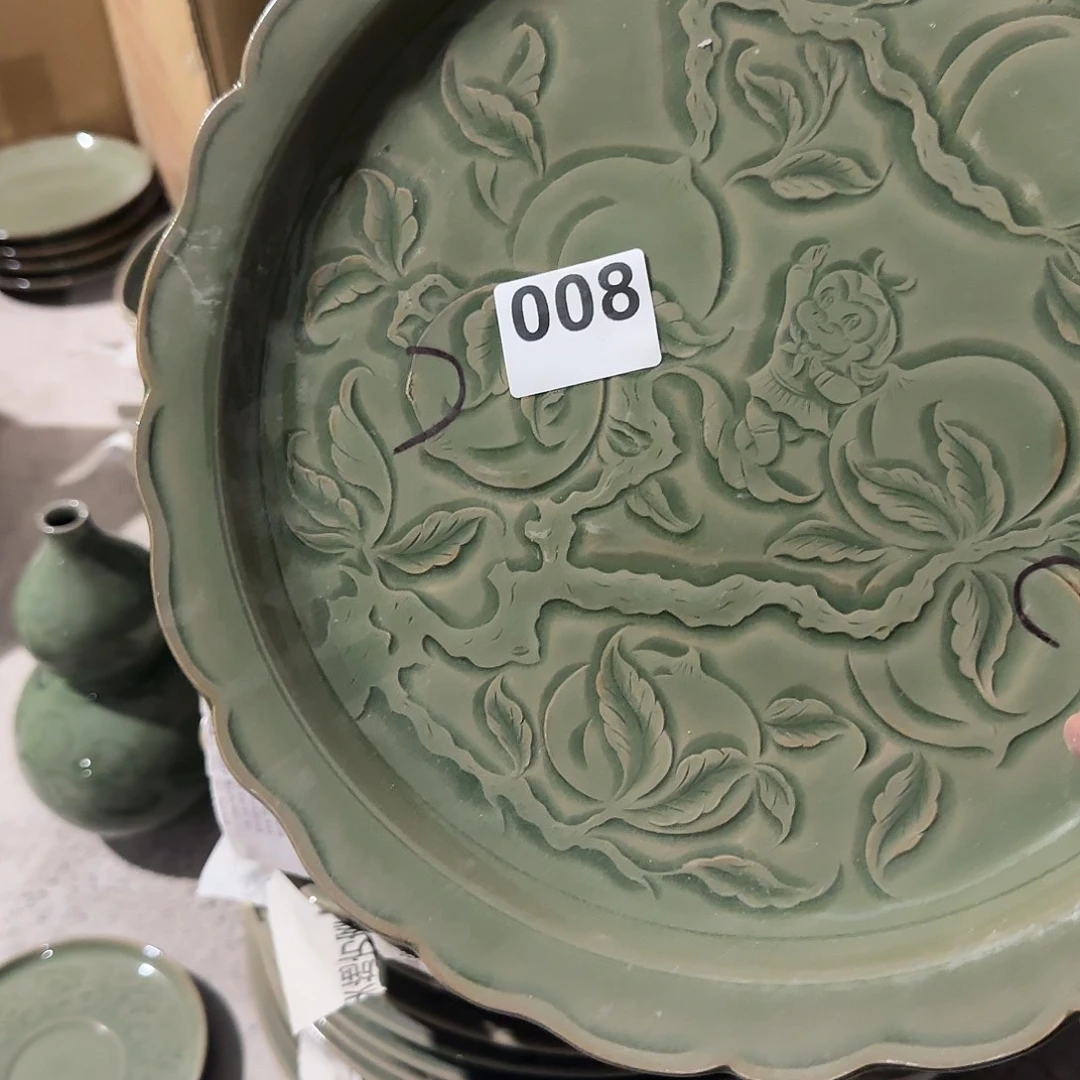 耀州窑手工盘子瑕疵不退换