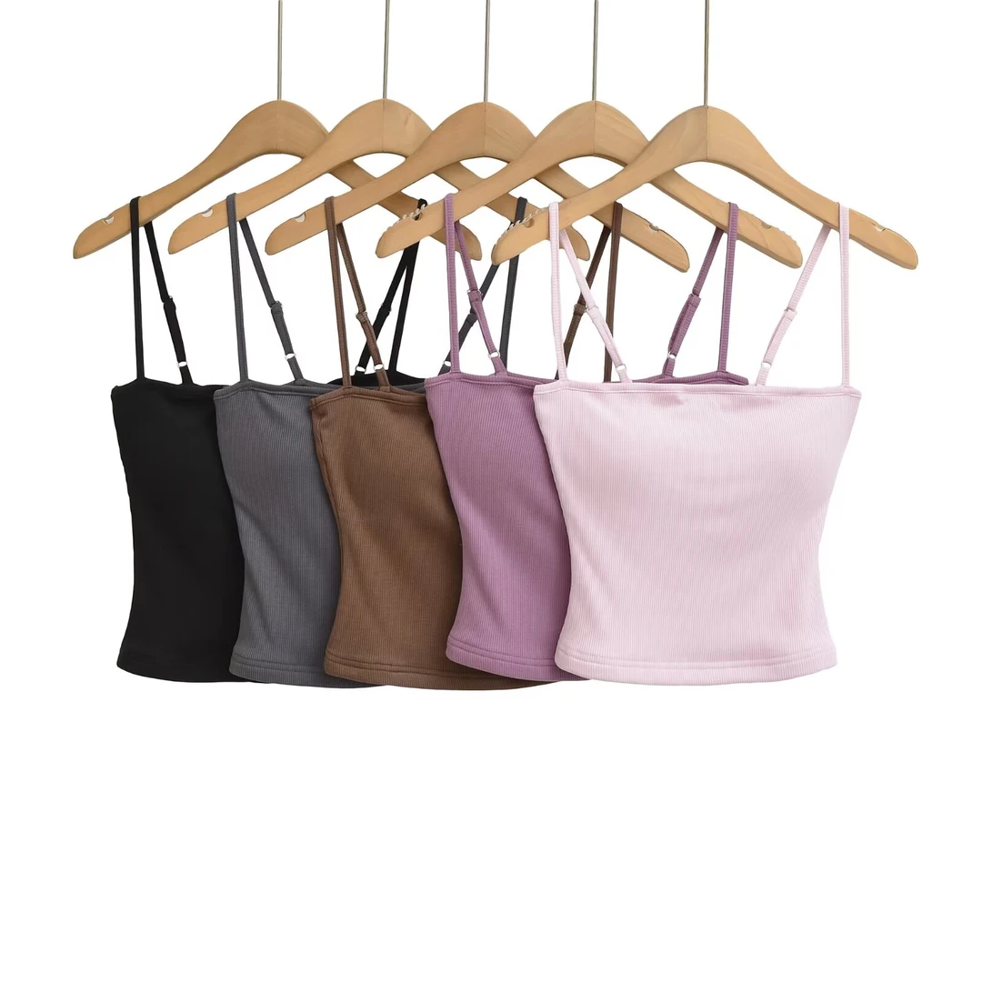 RY25202 带胸垫美式吊带抹胸打底背心