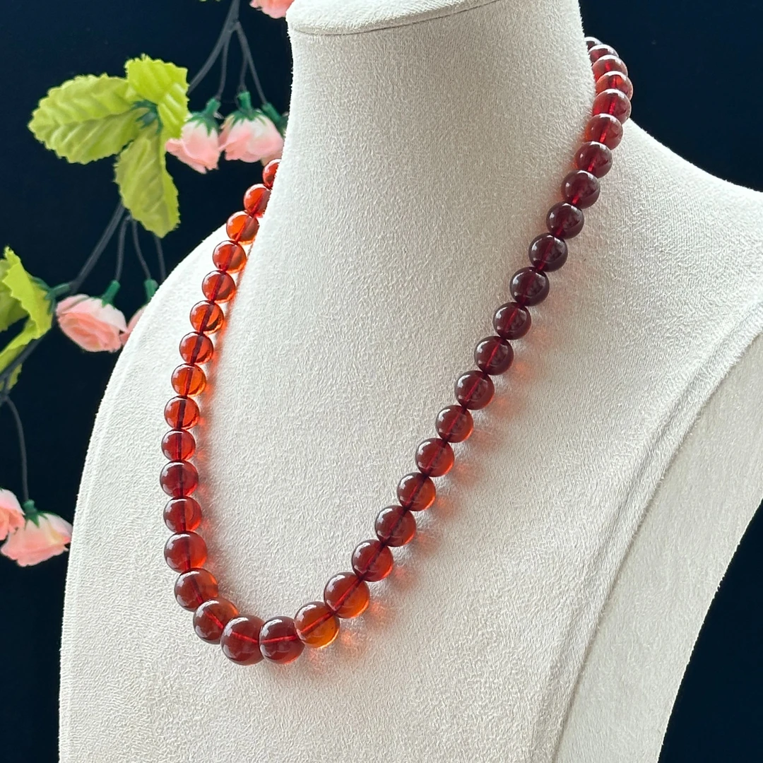 洋羊珠宝-缅甸血珀10*14塔链气质时尚手工精美单圈复古素款百搭款