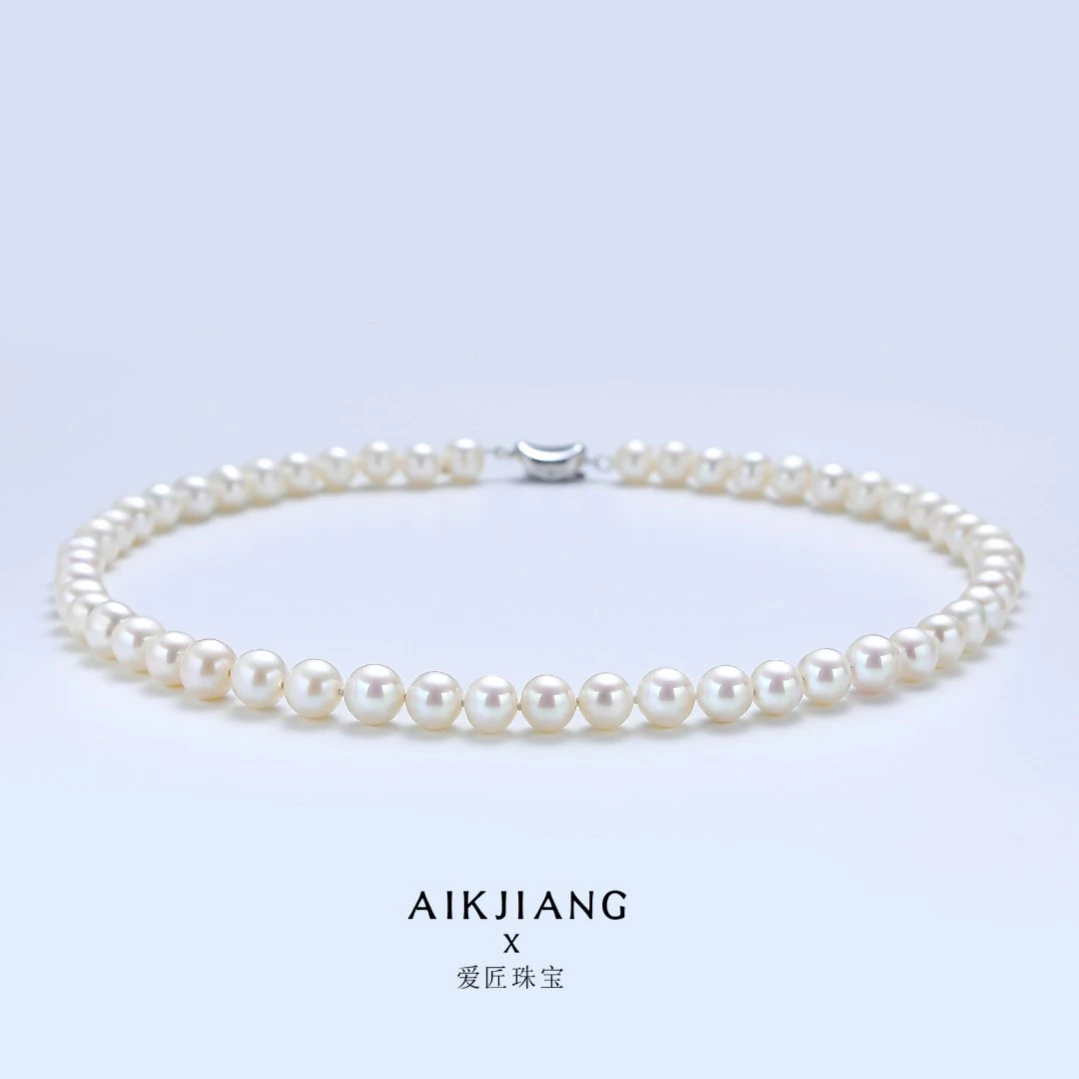 AIKJIANG/爱匠【感恩回馈】淡水无核珍珠项链8mm左右赠手链 耳钉