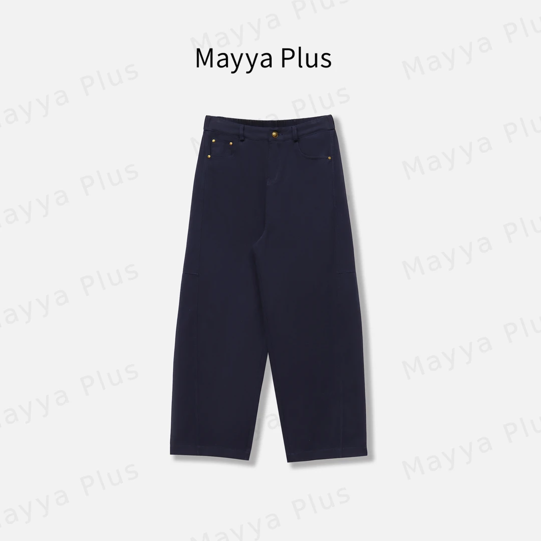 【松弛者】Mayya Plus秋季高级感女士百搭显瘦休闲直筒裤子32536722
