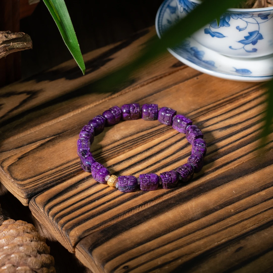 -存钱罐|18K金帝王紫舒俱来貔貅手串/P7687/多样性发