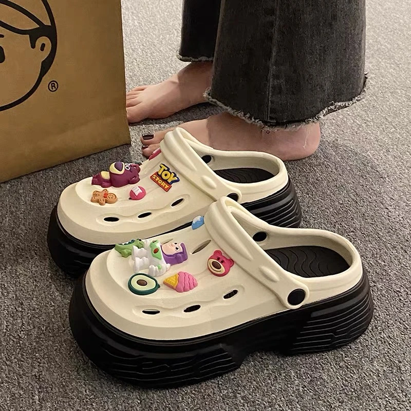 5公分EVA厚底洞洞鞋 2025新款夏季情侣洞洞鞋